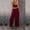 Red, variant on Babysbule Long Pants for Women Ladies Summer European And American Sling Solid Pocket Casual Jumpsuit