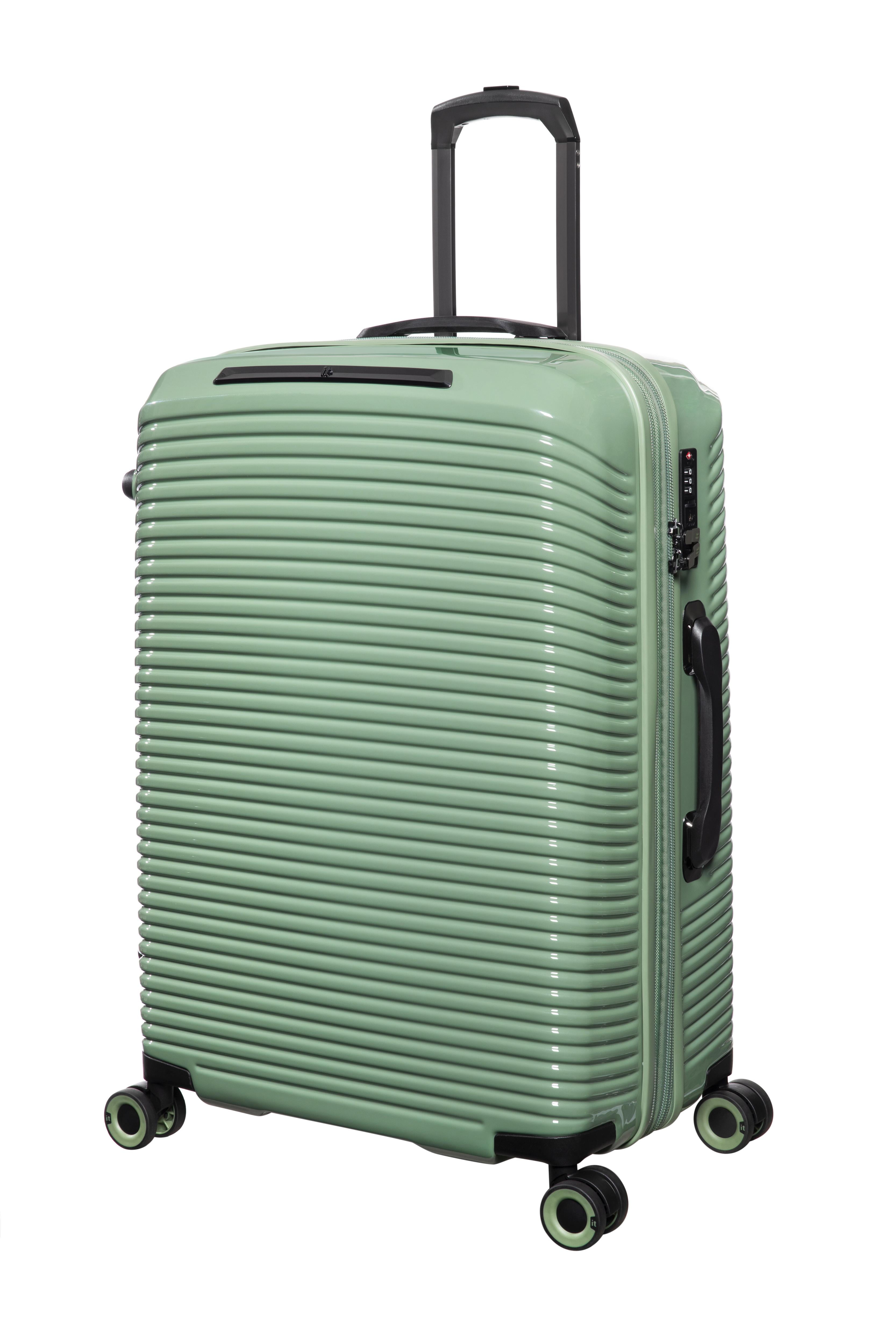 it luggage Traversed 3 Piece Hardside 8 Wheel Expandable Luggage Suitcase Spinner Set, Hedge Green