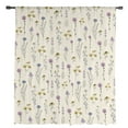 thumbnail image 2 of Elegant Floral Semi Sheer Curtains Drapes for Living Room,Bedroom,French Doors Window 54 Inches Long,Watercolor Yellow Purple Blue Spring Botanical Rod Pocket Chiffon Curtain Drapery Voile Panel, 2 of 6