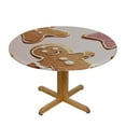 thumbnail image 3 of Patifu Gingerbread Man, Stars Round Tablecloth - Stain-Resistant 100% Polyester Fabric, Waterproof Christmas Tablecloth for Indoor and Outdoor Use 46"-50, 3 of 8