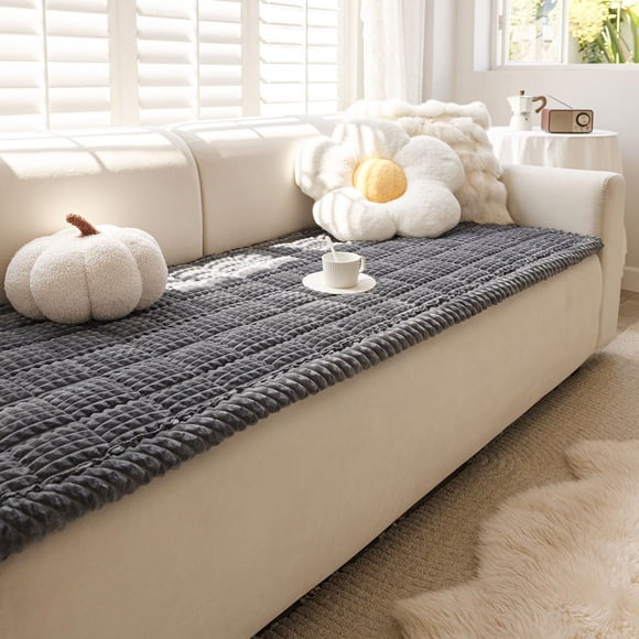 Funda para Sofá Disayu Antideslizante Lavable 70x210 cm Gris Oscuro