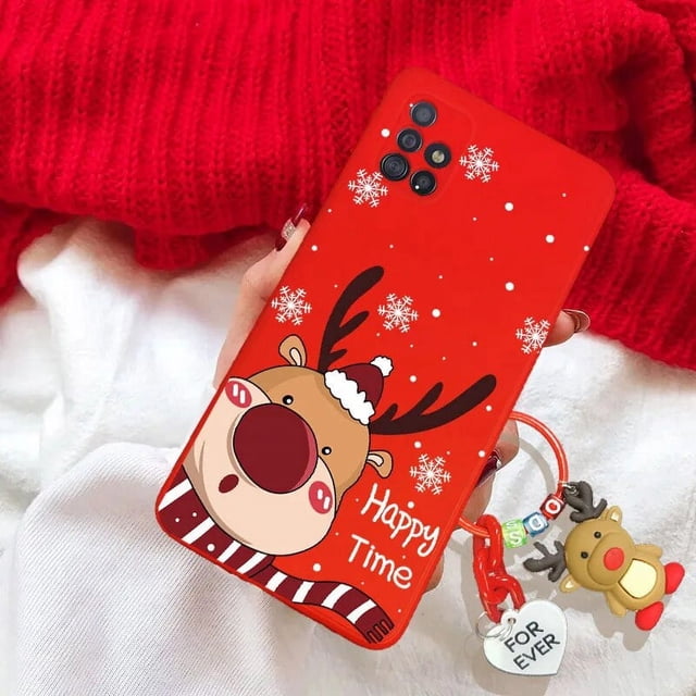 Christmas 3D Reindeer Santa Claus Tree Hat Case For iPhone X XR For iPhone XS Max Snowman 3D Key Chain Tpu Cover