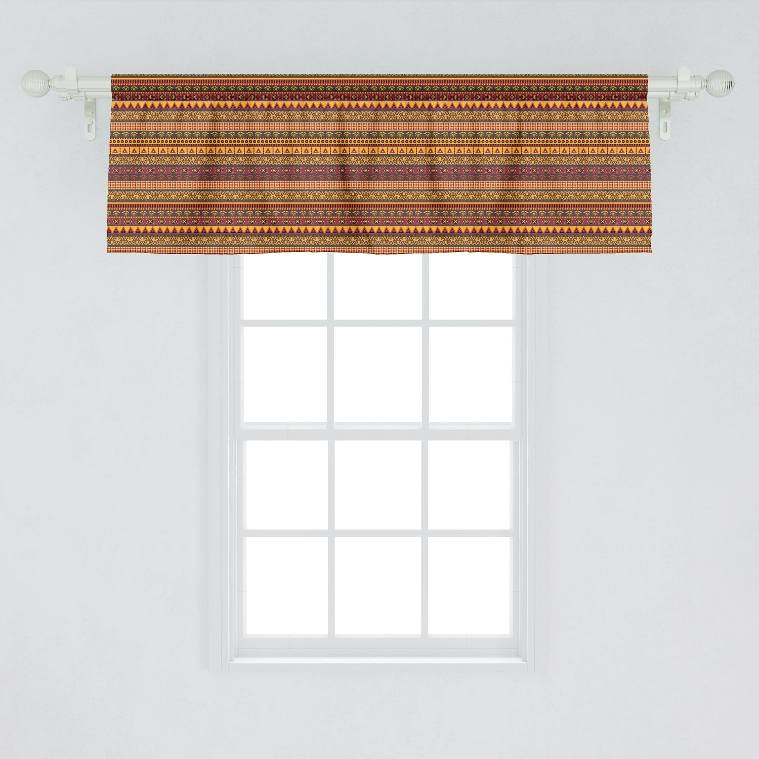 Ambesonne African Window Valance Exotic Culture Folkloric Eye Triangle Rhombus And Diamond Shapes Ethnic Curtain For Kitchen Bedroom Decor With Rod Pocket 54 X 18 Multicolor Kitchen Bedroom Decor With Rod Pocket