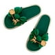 thumbnail image 3 of Mujeres zapatillas de playa suave suela gruesa prevenir deslizamiento señora plataforma zapatillas con arco oso hebilla decoración para el verano verde 36 ‑ 37 (tamaño es un tamaño más pequeño), 3 of 8