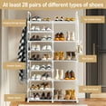 thumbnail image 3 of Ktaxon Shoe Rack 9 Tiers 36 Pairs w/ 4 Hooks, Shoe Storage Cabinet Organizer for Entryway, Hallway, White, 3 of 12