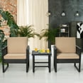 thumbnail image 4 of Costway 3PCS Patio Rattan Bistro Furniture Set Cushioned Sofa Chair Coffee Table Garden, 4 of 10