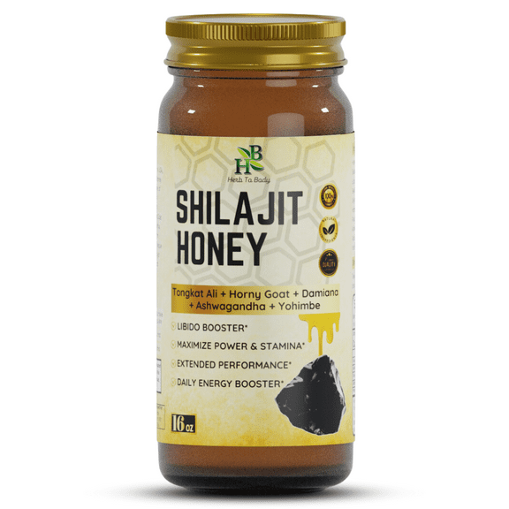 Herb To Body Shilajit Honey | Multifloral Honey | Wildcrafted | 16oz