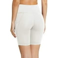 thumbnail image 3 of Aoliks Women's Biker Cycling Yoga Shorts Workout Shorts with Pockets,White, 3 of 5