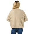 thumbnail image 4 of Excellentop Women's V Neck Open Front Frayed Fringe Cardigan Plunge Sweater with pockets, 4 of 5