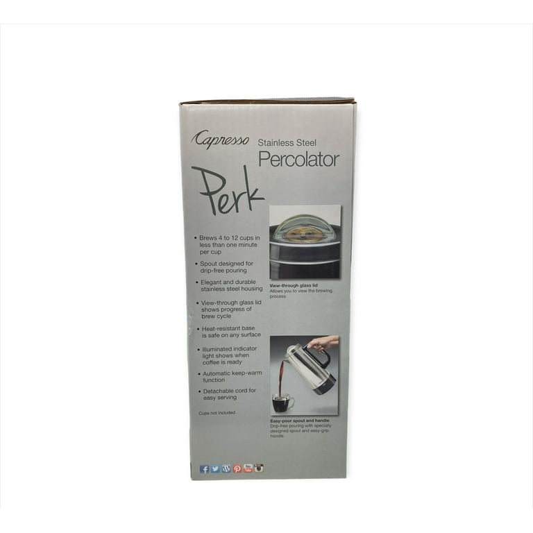 (2 pack) Capresso 12 Cup Perk Coffee Maker, Stainless Steel