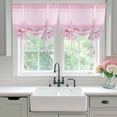 thumbnail image 4 of Pink Summer Coastal Balloon Curtains for Bedroom/Front Door/Bathroom, Modern Ocean Waves Starfish Shell Tie Up Curtains 63 Inch Length Light Filtering Kitchen Curtains Shades for Windows 46"x63", 4 of 8