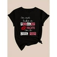 thumbnail image 3 of Camiseta de manga corta para mujer transpirable Moda de veranoWomen'S Casual Crew Neck T-Shirt with Red Lips Letter Print, Fashionable Short Sleeve Top for Mother'S Day, Polyester Knit Fabric, Mediu, 3 of 7