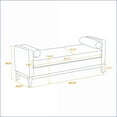 thumbnail image 2 of Upholstered Bench 66.34"W | Elegant Fluted Wood | 2 Bolster Pillows | Bedroom/Living Room | Ivory | Boucle, 2 of 11