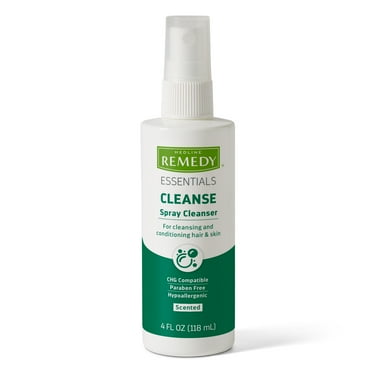 Medline Remedy Essentials Spray Cleanser (4 fl oz Spray), 48 Count, Scented, Full Body No-Rinse Cleanser & Shampoo