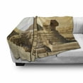 thumbnail image 3 of Vintage Soft Flannel Fleece Throw Blanket, Egyptian Pyramids Famous Landmark Wonders of the World Heritage View Print, Cozy Plush for Indoor and Outdoor Use, 70" x 90", Sand Brown, by Ambesonne, 3 of 6