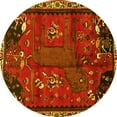 thumbnail image 1 of Ahgly Company Machine Washable Indoor Round Animal Yellow Traditional Area Rugs, 5' Round, 1 of 4