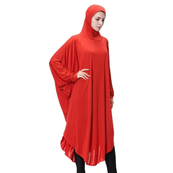Vestido Musulmán de La Oración de La Oración Musulmana de La Cubierta Completa de Las Mujeres árabes - rojo, METRO Sunnimix Bata musulmana