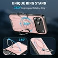 thumbnail image 5 of Designed for iPhone 17 Pro Magnetic Hard Case, Compatible with Magsafe, Rugged 360 Rotating Ring Kickstand Heavy Duty Shockproof Protection Phone Case for iPhone 17 Pro Cover, Pink, 5 of 8