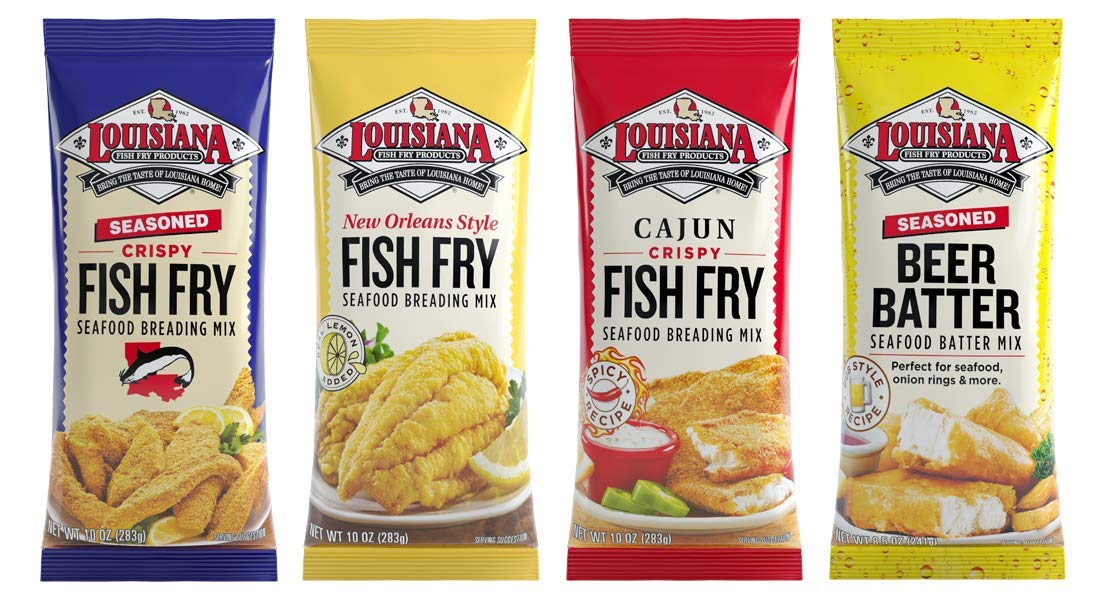 Louisiana Fish Fry, Breading Variety Gift Pack (Pack of 4) Seasoned
