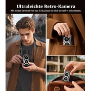 Mini Vintage Digital Camera, Portable Retro Twin-Lens Reflex Style Digital Camera with 16GB Card, 12MP Photos, Autofocus, 1080P FHD Video, Dual Filters, Gifts for Boys, Girls, Wife, Mothers Day Gifts