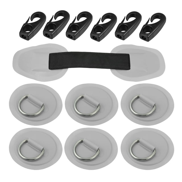6uds 8cm Gris D Anillo Parche Juego PVC para Kayak con Ganchos Mango