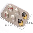 thumbnail image 3 of 2 Pack Madeleine Mold Cake Pan, Non-Stick Heavy Duty Shell Madeline Bakeware for Oven Baking (Champagne Gold), 3 of 5