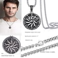 thumbnail image 3 of Mens Box Link Chain Talisman pendant Necklace，100% Sterling Silver Men Vintage Original Jewelry Nordic, 3 of 4