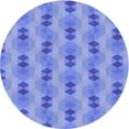 thumbnail image 1 of Ahgly Company Machine Washable Indoor Round Transitional Denim Blue Area Rugs, 3' Round, 1 of 7