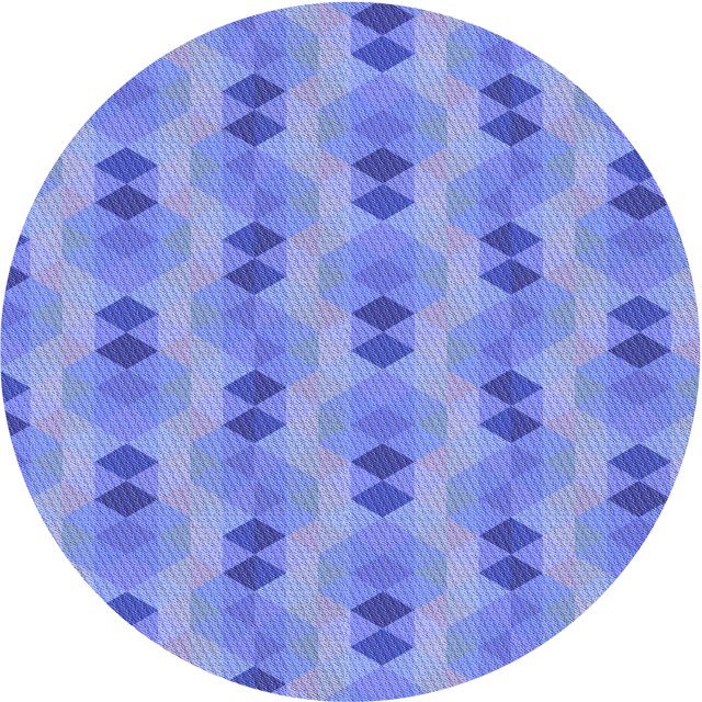 Ahgly Tapis Rond Lavable en Machine Intérieur Transitionnel Bleu Denim, 5 Pieds Rond