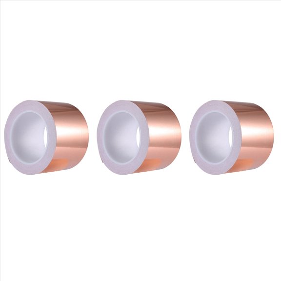 3X Cinta de Lámina de Cobre 70 mm x 20M para Adhesivo Conductivo de Blindaje para Reparaciones Eléctricas, Guitarra Cinta de Barrera de Caracol