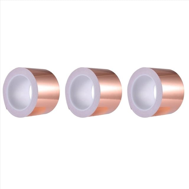 3X Cinta de Lámina de Cobre 70 mm x 20M para Adhesivo Conductivo de Blindaje para Reparaciones Eléctricas, Guitarra Cinta de Barrera de Caracol