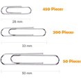 thumbnail image 2 of Paper Clips 700 Pieces Assorted Sizes with 1.1 Inch & 1.3 Inch & 2 Inch，Small Medium and Large Size Sliver Paperclips for Office School Hospital Document Organizing Daily DIY Use, 2 of 9
