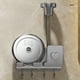 thumbnail image 5 of Soporte de pared para secador de pelo de baño sin taladro, multifuncional, grueso, para ahorrar espacio, con gancho y soporte para teléfono, estante de almacenamiento de plástico., 5 of 6