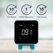 Ecosense EcoBlu EB100 Digital Radon Detector, Fast & Accurate, Short-Term & Long-Term Monitoring, Full-Size LED Screen (Blue)