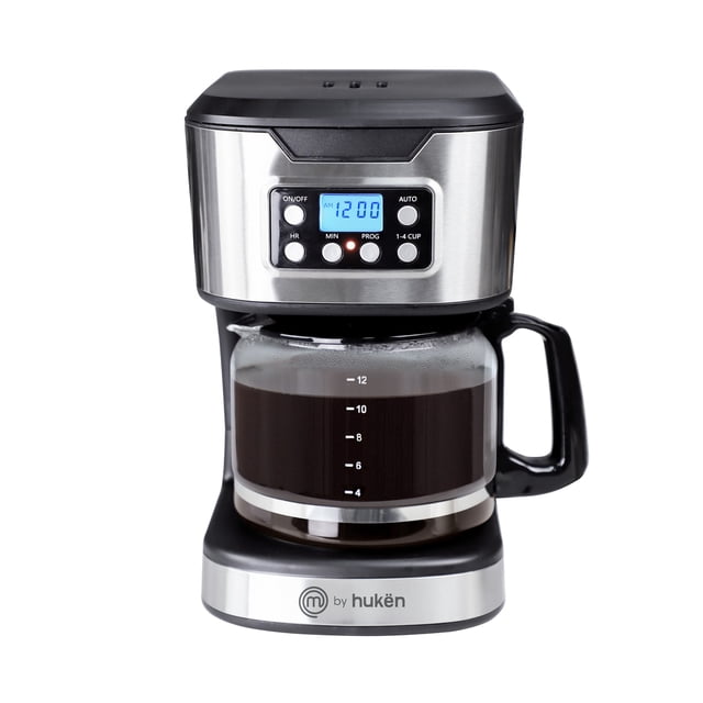 Cafetera Programable Tasty-Brew 12 Tazas Acero Inoxidable con Reloj Digital Hukën x MasterChef