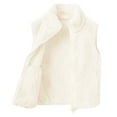 thumbnail image 5 of Otqutp Kids Fuzzy Plush Vest Lightweight Sleeveless Sherpa Fleece Plush Waistcoat Girls Cute Faux Furry Outerwear Jacket, 5 of 6