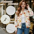 thumbnail image 6 of DISNIMO Flower Printed Jackets for Women Zip Up Sweatshirts V Neck Outwear Long Sleeve Jackets for Fall Winter, S, 6 of 7