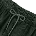 thumbnail image 6 of Lumtrix Womens Corduroy Pants Straight Leg Drawstring Casual Elastic High Waist Pants Comfy Loose Trendy Trousers with Pockets Dark Green M, 6 of 7