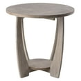 thumbnail image 1 of COZAYH Rustic Farmhouse Round End Table with Storage Shelf for Living Room, Grey, 1 of 8