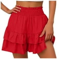 thumbnail image 1 of Women's Fashion Solid Color Wide Leg Shorts - Soft Rayon, Suitable for Casual/Sports, Machine Washable, 1 of 5