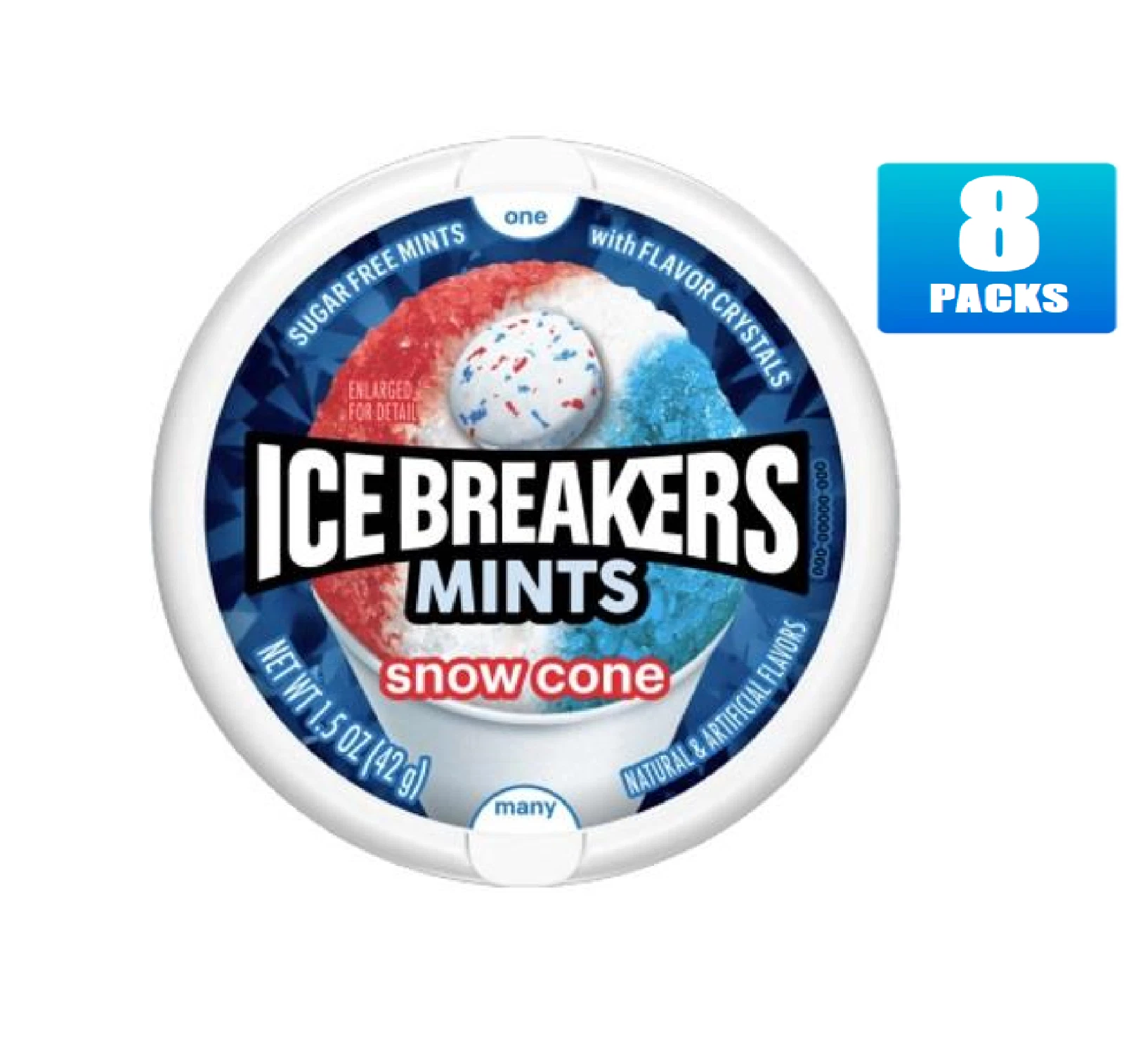 Ice Breakers Snow Cone Sugar-Free Mints, 1.5 oz Tin, 8 Count