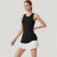 thumbnail image 3 of Women's Sleeveless Tennis Dress with Scoop Neck Fitted Bodice and Contrast Pleated Hem - Large, Black, 3 of 5