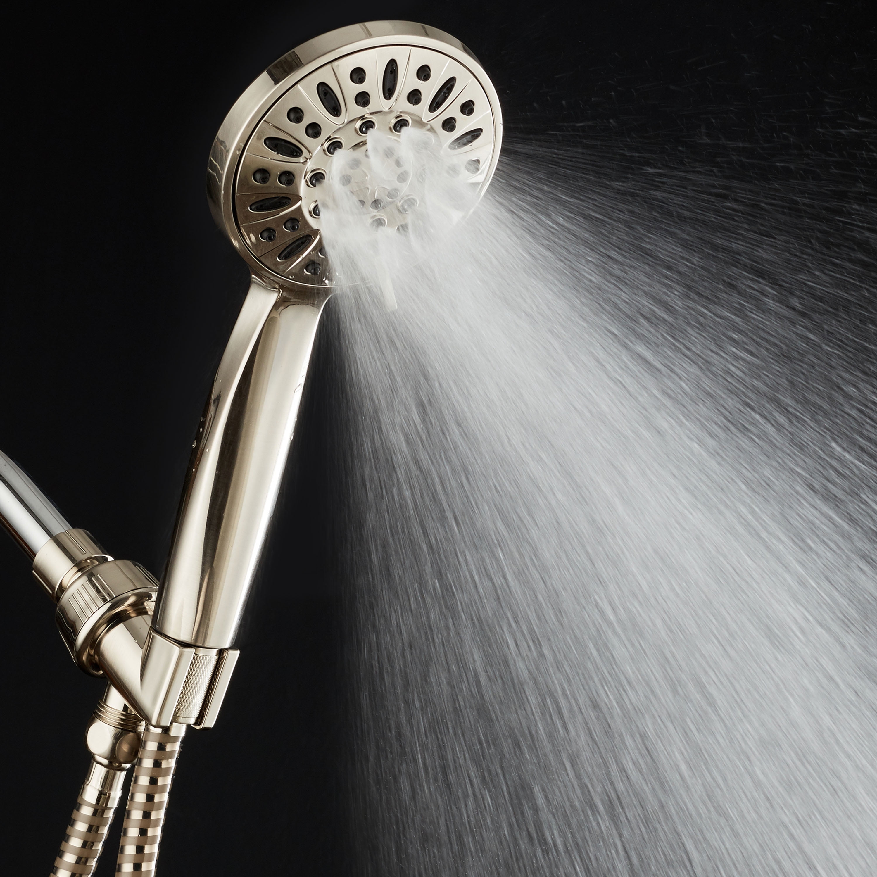 AquaDance High-Pressure Luxury 6-Setting Handheld Shower Head, Brushed Nickel