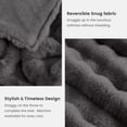 thumbnail image 3 of ROSEKIND ultra-soft 680GSM Faux Fur Ribbed Throw Blanket for Sofa & Bed, Cozy Gift for Adults & Friends, 50x60in, Midnight Dark Grey, 3 of 9