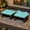 Turquoise, variant on YYAo Footstool Ottoman Seat,Multipurpose Outdoor 2 Pieces Patio PE Rattan Ottomans Footstool-Red