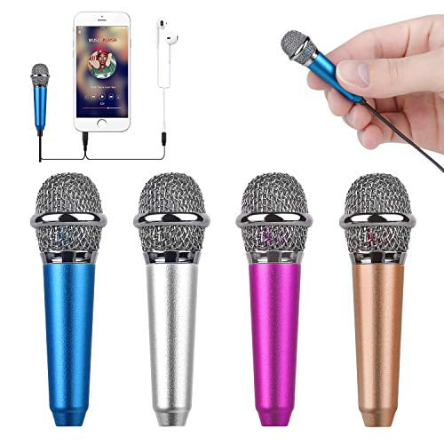 KYMY Mini Microphone Mini Portable Vocal/Instrument Microphone Mini Karaoke Microphone Compatible with Sumsung Android Mobile Phone Laptop Notebook Apple iPhone with Holder Clip 