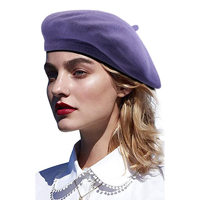 PEIXUN Béret Femme Automne Hiver Léger Respirant Bonnet Mode Couleur Unie