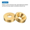 thumbnail image 4 of Uxcell Cone Cup Countersunk Washers Anodized Aluminum Gaskets for Screw RC Gold M2 60 Pcs, 4 of 7