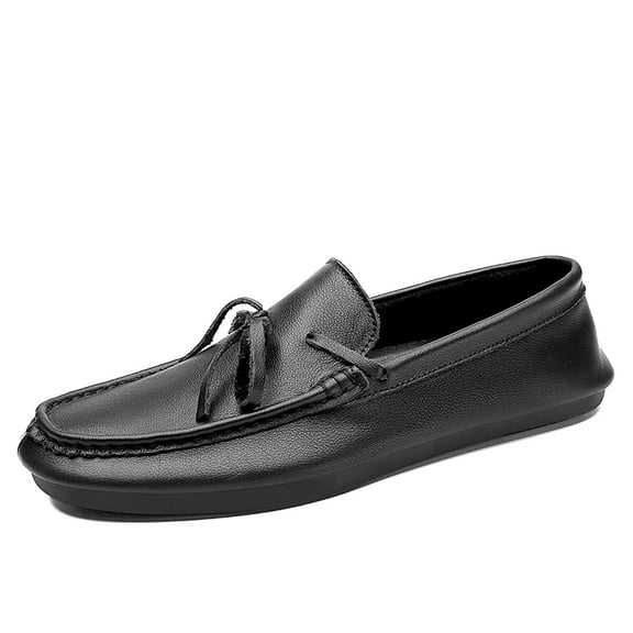 Men's Casual Loafers Slip On Leather Shoes Comfortable Lightweight Driving Shoes Male Moccasins Classic Penny Loafer Flats Boat Shoes Outdoor Walking Shoes
