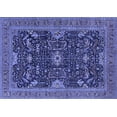 thumbnail image 1 of Ahgly Company Machine Washable Indoor Rectangle Oriental Blue Industrial Area Rugs, 2' x 3', 1 of 4